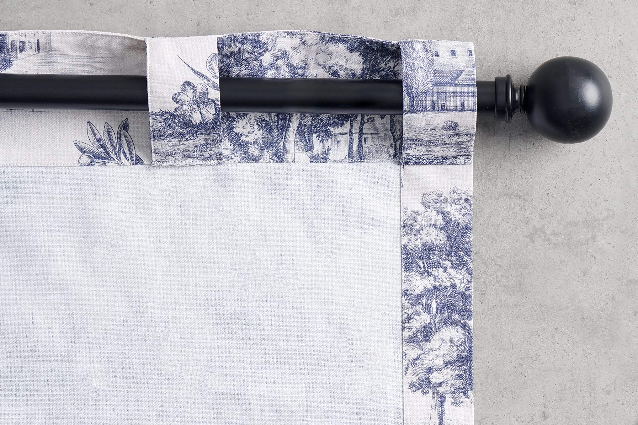 Maison D' Hermine Curtains 100% Cotton Single Panel Curtain 50 Inch X 124 Inch Easy Hanging With A Rod Pocket & Loop For Bathroo