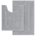 SHACOS Bathroom Toilet Rugs Set of 2 Pieces Bathroom Rugs Bath Mats U Shaped Toilet Rug Mat Fluffy Plush Non Slip Bathroom Carpe