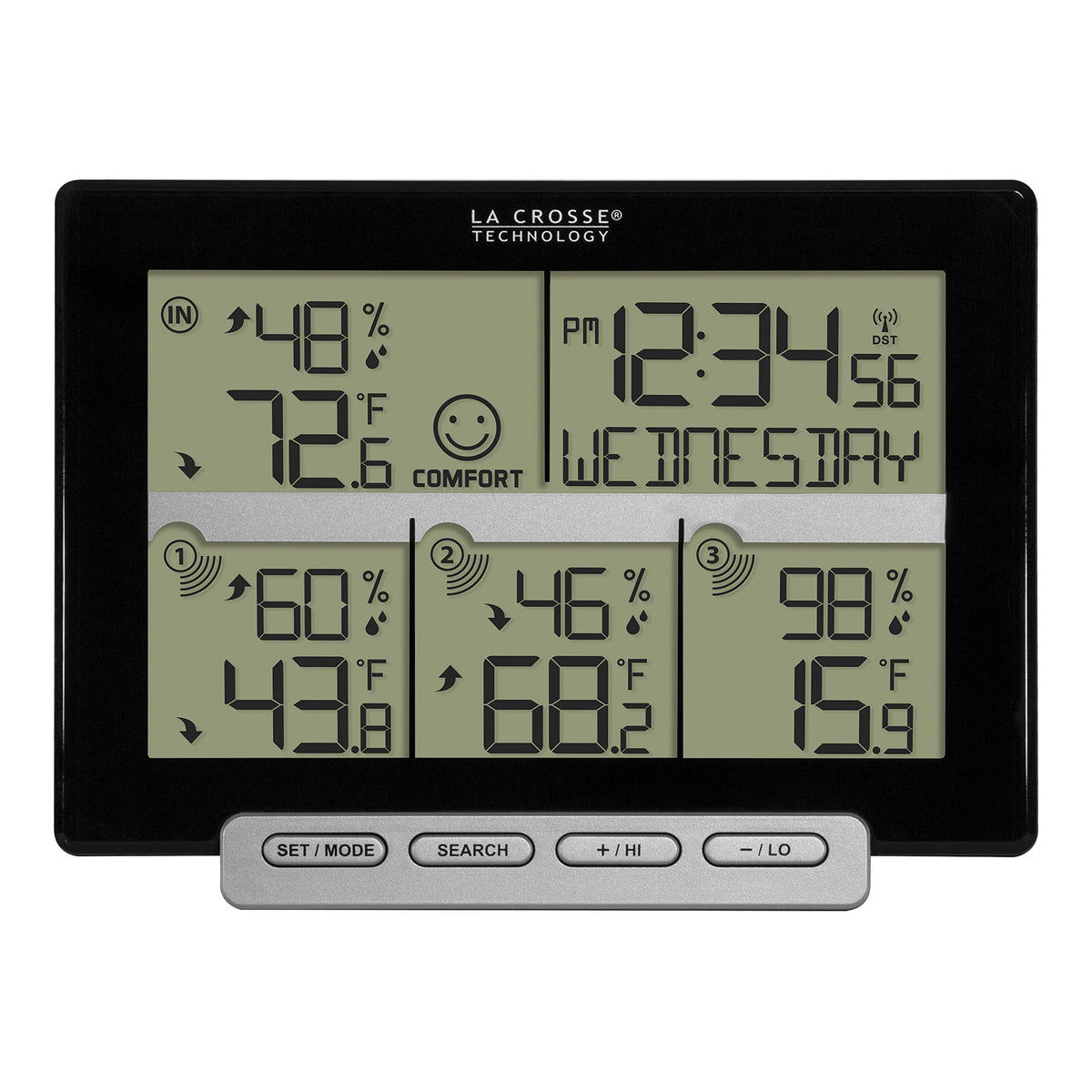 La Crosse Technology 308-1412-3Tx-Int Wireless Weather Station (Including 3 Sensors) , Black
