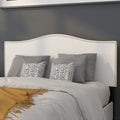 Flash Furniture Lexington Upholstered Full Size Headboard With Accent Nail Trim In White Fabric