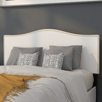 Flash Furniture Lexington Upholstered Full Size Headboard With Accent Nail Trim In White Fabric