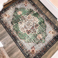 YesRug 2x3 Small Rugs for Entryway, Green Boho Area Rug for Bathroom Throw Hallway Vintage Kitchen Rugs Non Slip Washable, Indoo