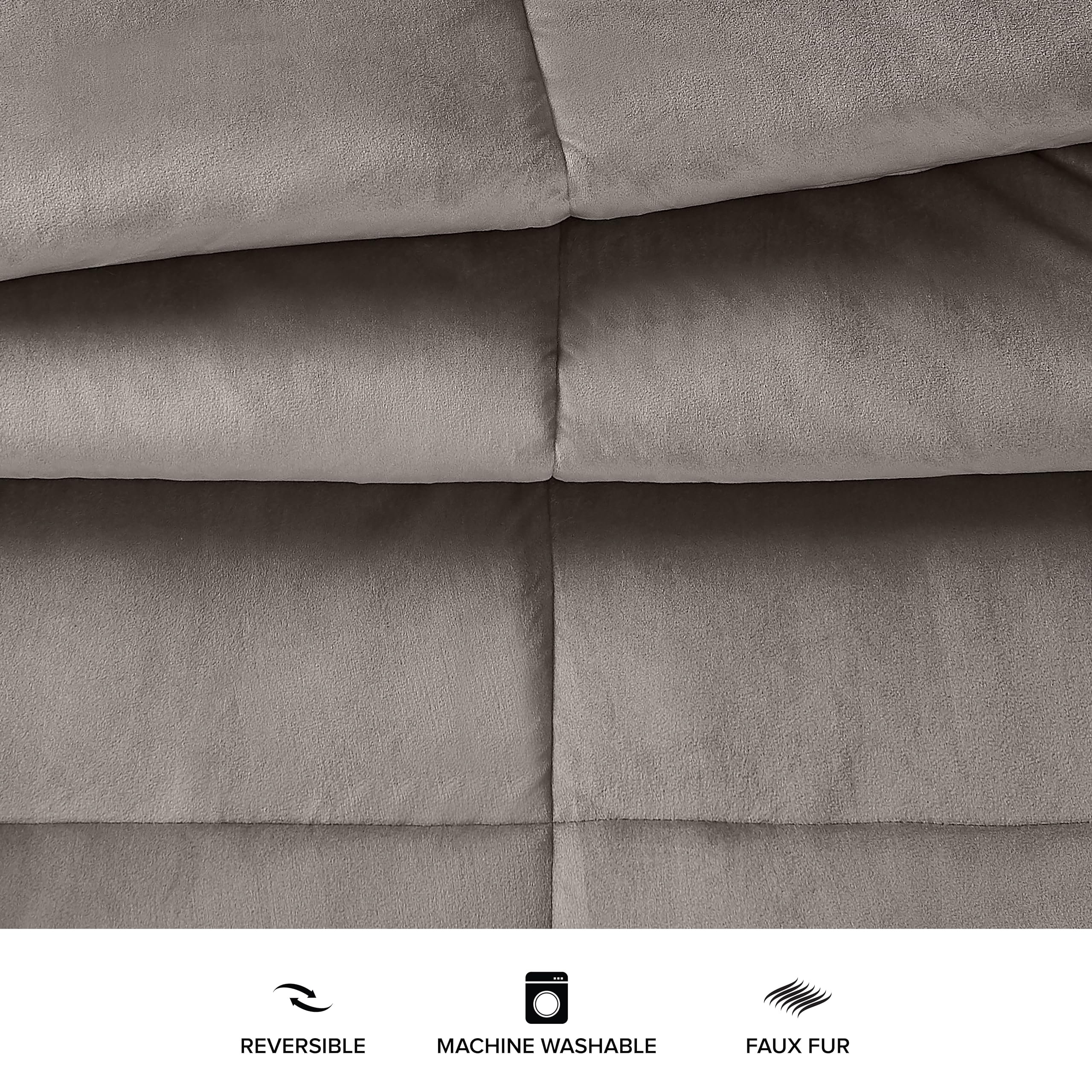 UGG Blissful Comforter Set Queen Down Alternative Polyester Light Brown Fawn