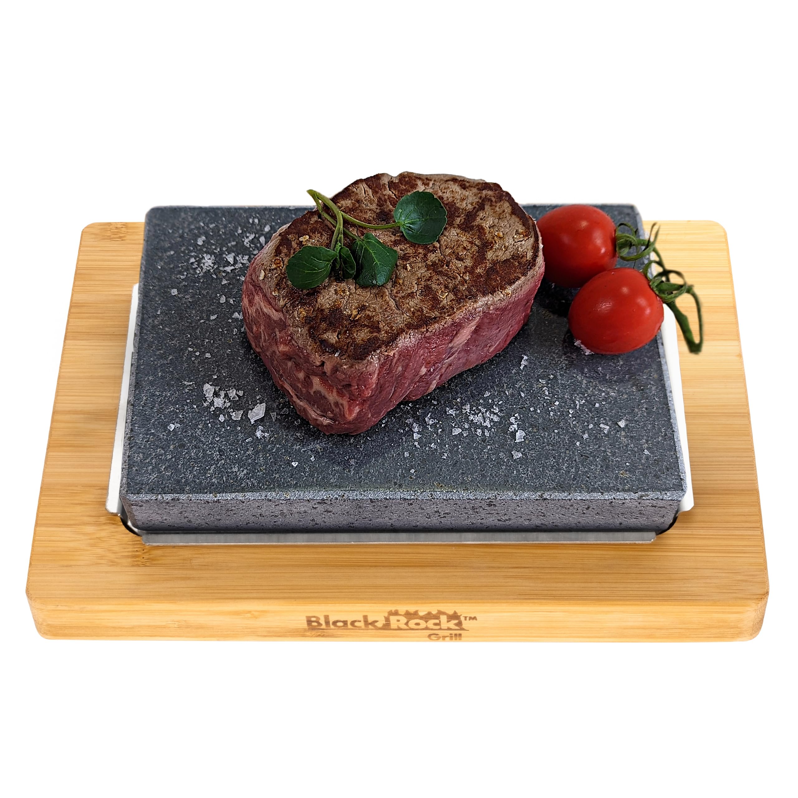 Black Rock Grill Restaurant-Grade Hot Stone Set - Extra-Thick Lava Stone For Superior Sizzling Steak Cooking.