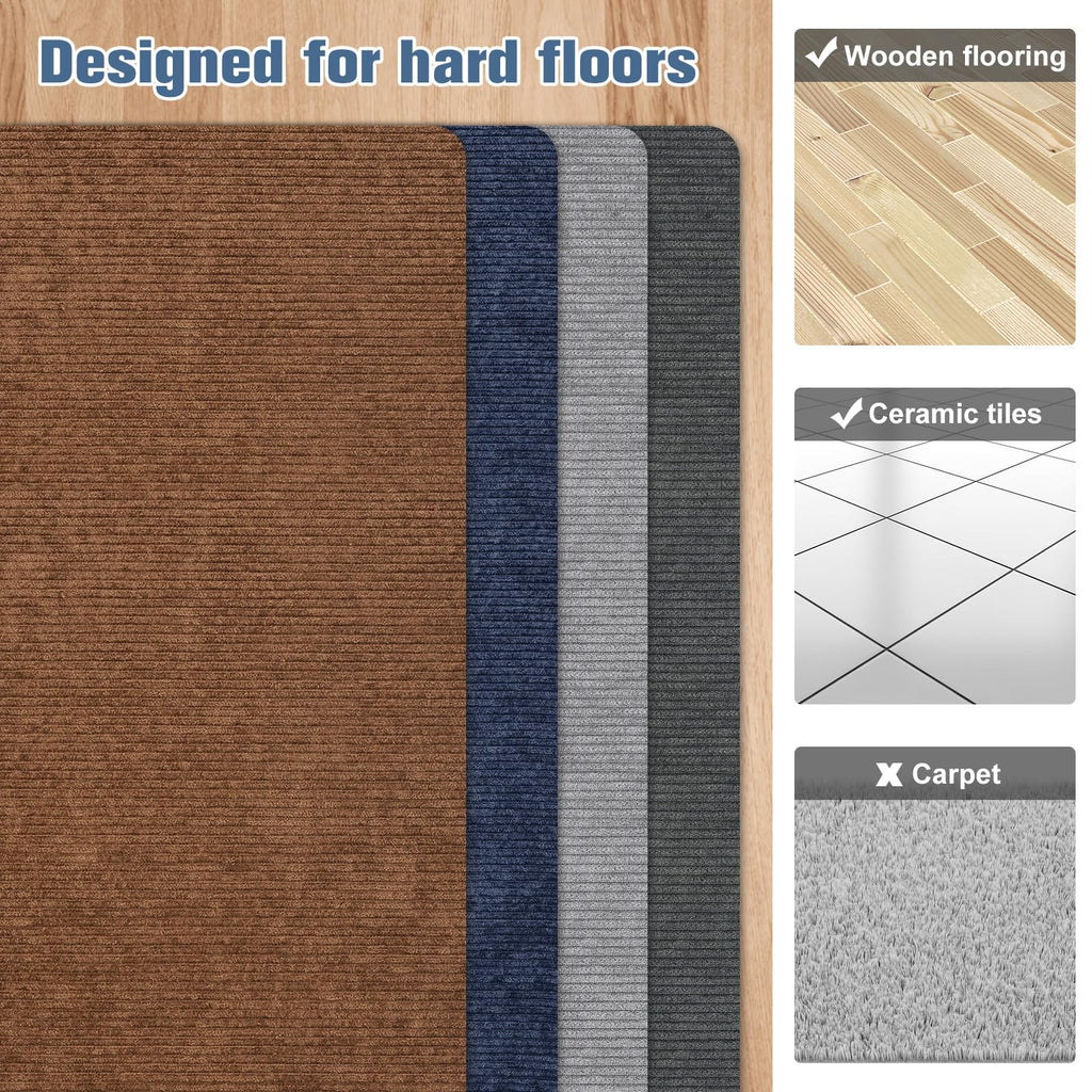 Placoot Desk Chair Mat For Hardwood Floor Corduroy Surface 55'X35' Office Chair Mat For Rolling Chairs,Large Anti-Slip Backing Under Desk Low-Pile Office Rug Floor Mat For Office/Home