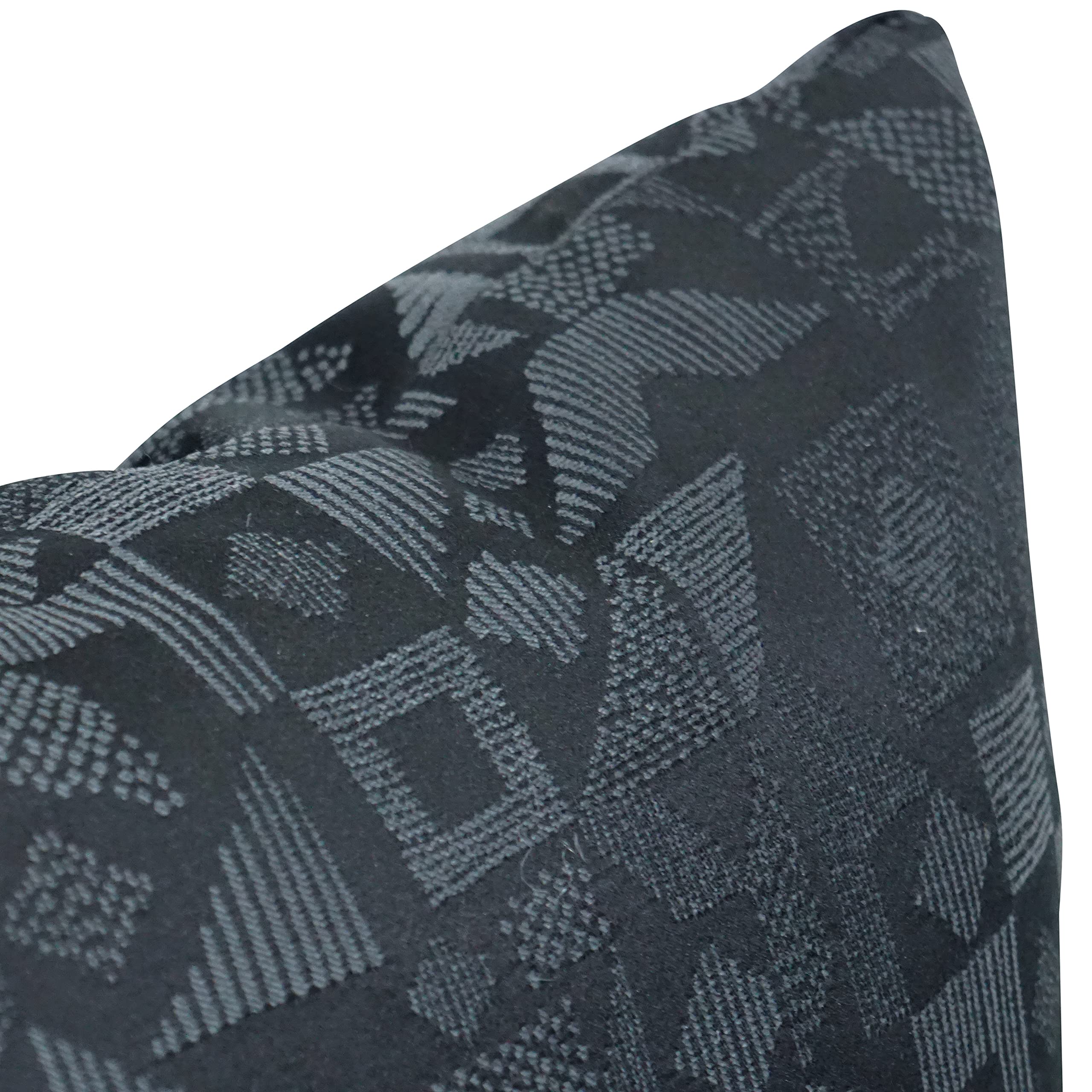 Blazing Needles Square Polyester Jacquard Throw Pillow, 17&quot;, Nina Jet