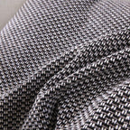 OctoRose Full Size 3 Side Zipper Premium Upholstery Basketweave Thick Linen Grey/Black/Beige Mixed Futon Cover Slipcover Sofa Da