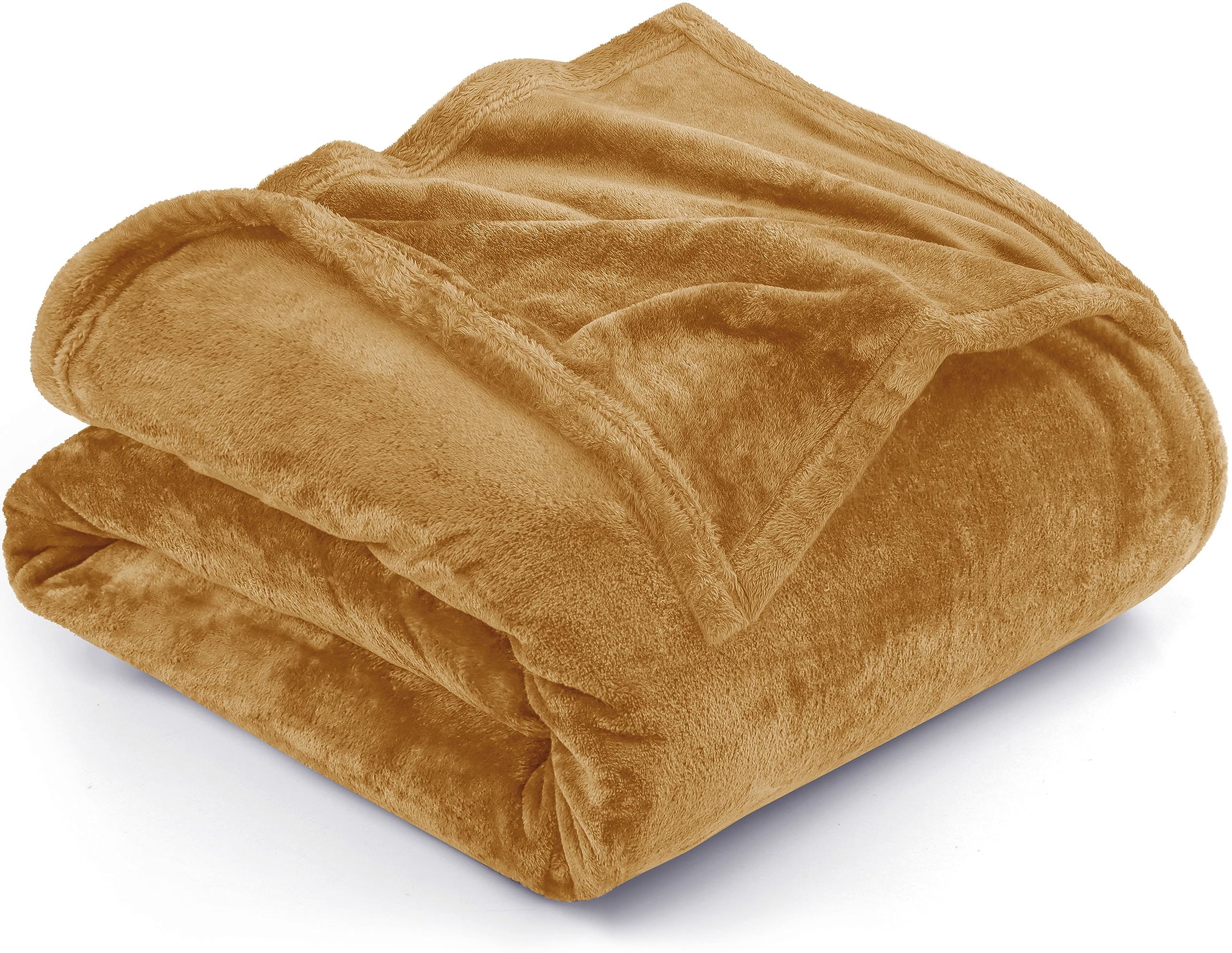 Utopia Bedding Fleece Blanket Full Size Gold 300Gsm Luxury Fuzzy Soft Anti-Static Microfiber Bed Blanket (90X84 Inches)