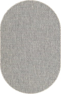 Unique Loom Collection Casual Transitional Solid Heathered Indoor/Outdoor Flatweave Area Rug (3' 3' X 5' 3' Oval, Light Gray/I