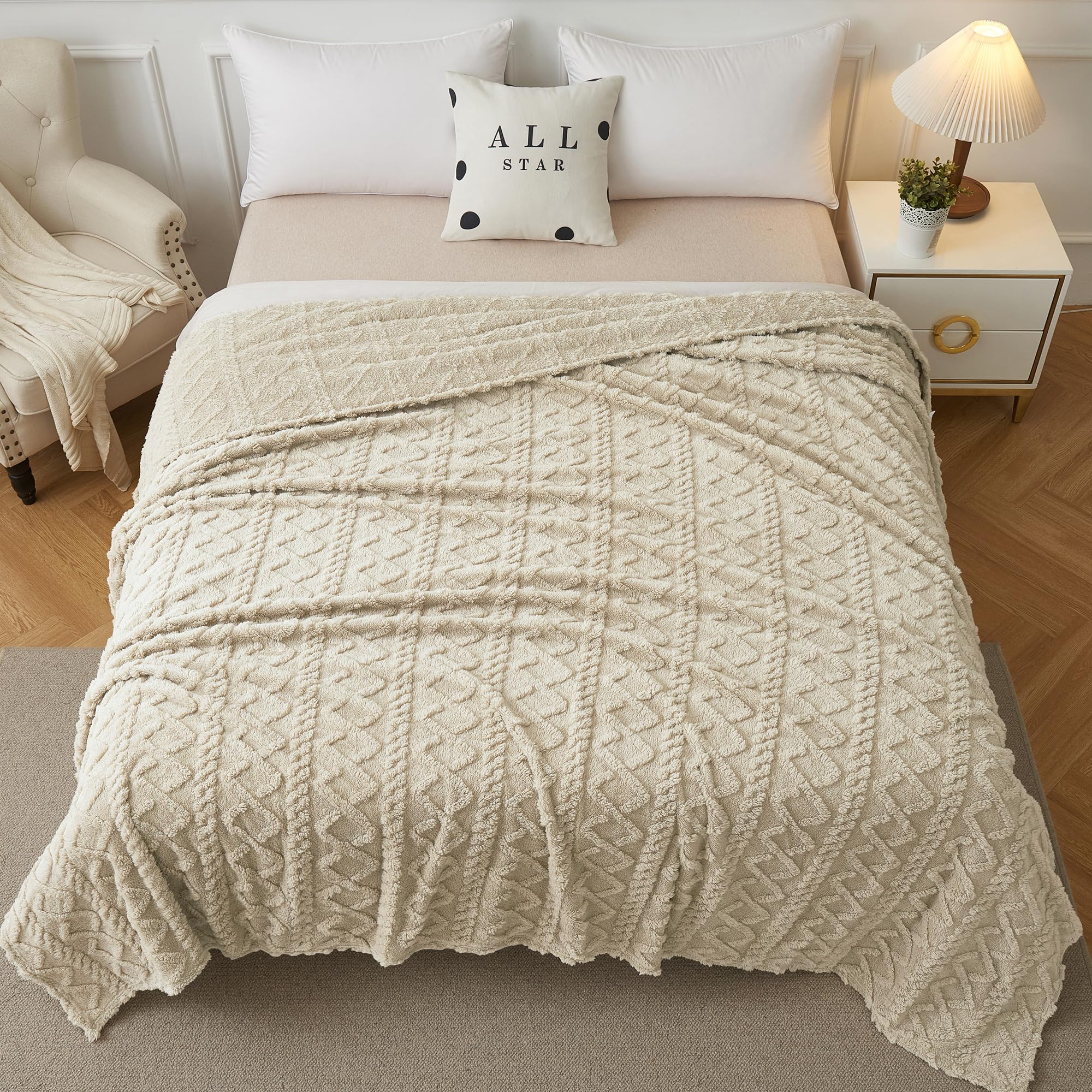 Aganear Fleece Blanket King Size - Lightweight Portable Plush Fuzzy Cozy Soft Blanket For Couch, Sofa, Bed, Office, Breathable A
