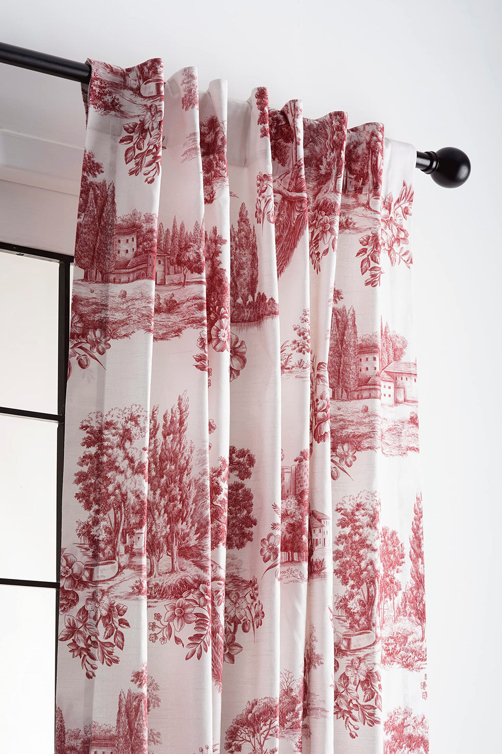 Maison D' Hermine Curtain 100% Cotton Curtains 1 Panel Easy Hanging With A Rod Pocket & Loop For Kitchen, Office, Living Rooms &