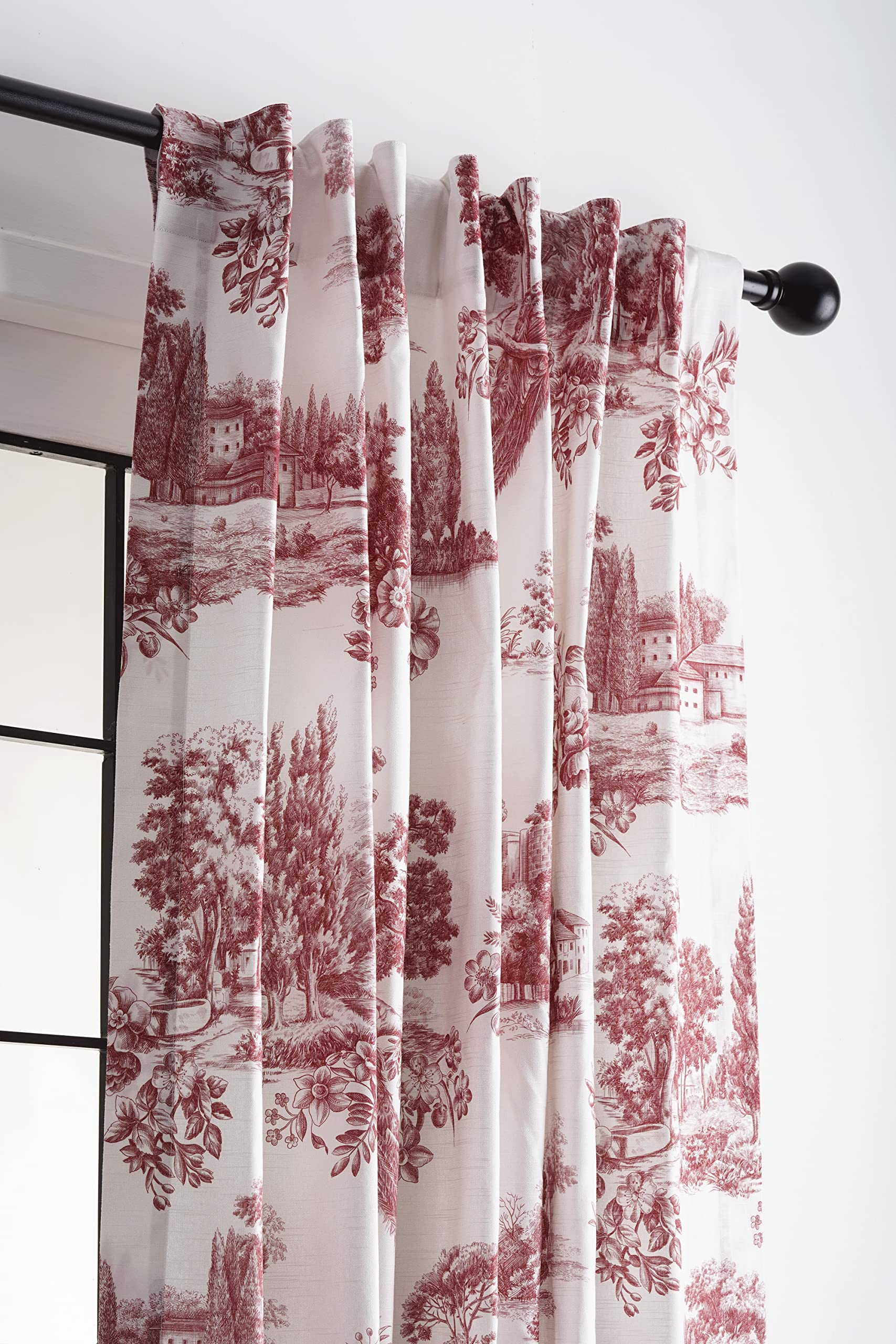 Maison D' Hermine Curtain 100% Cotton Curtains 1 Panel Easy Hanging With A Rod Pocket & Loop For Kitchen, Office, Living Rooms &