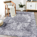 jinchan Area Rug 5x7 Washable Rug Grey Vintage Rug Traditional Distressed Foldable Thin Rug Retro Kitchen Accent Rug Indoor Floo