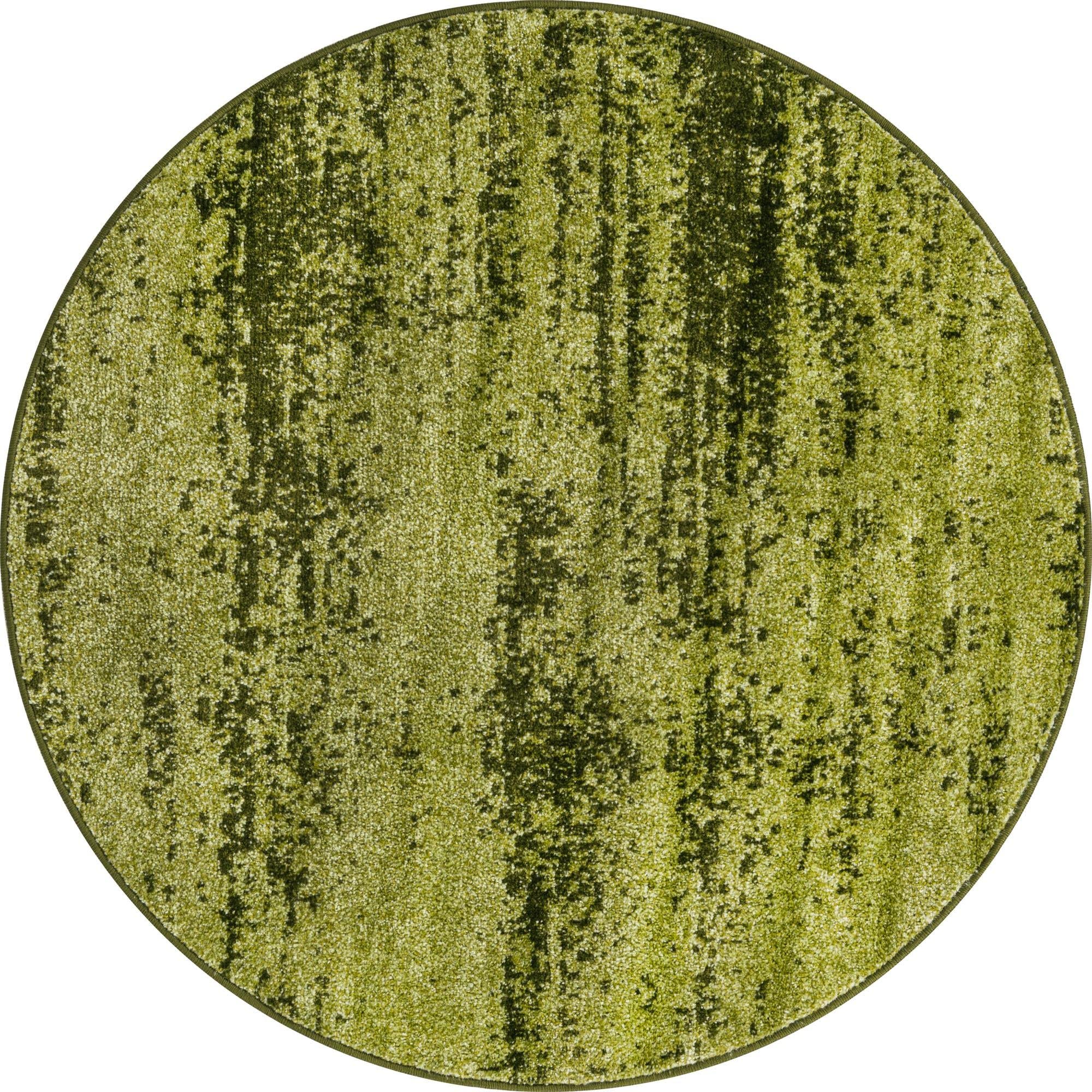Unique Loom Del Mar Collection Area Rug - Lucille (4' 1'' Round, Green/ Hunter Green)