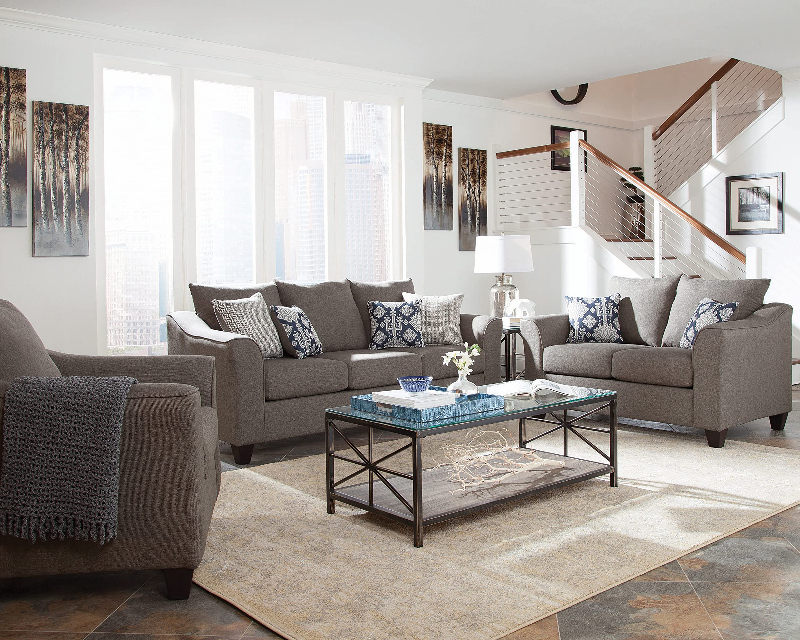 Coaster Salizar Flared Arm Loveseat In Brown 506022