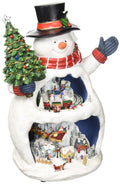 Christmas by Roman Inc, Amusements Collection, 12 H Musical LED Snowman Dual,Lantern, Snow Globe, Holiday Home D  cor, Santa, Ca