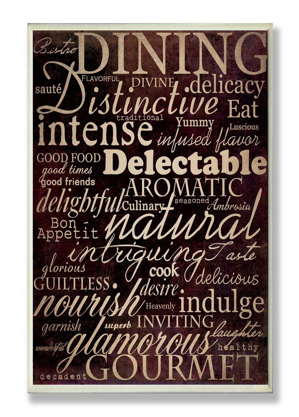 Stupell Home D  cor Dining Words Black Kitchen Wall Plaque, 10 x 0.5 x 15, Proudly Made in USA
