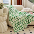 Elegant Comfort Velvet Touch Ultra Plush St Patricks Day Lucky Spring Green Clover Shamrock Irish Printed Fleece Throw/Blanket-5