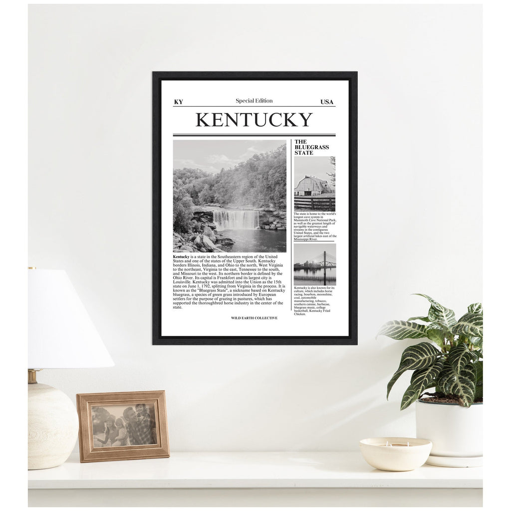 Kentucky Article by Megan Ryan Framed Canvas Wall Art Print