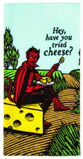 Blue Q Hey, Have You Tried Cheese Dish Towel, Screen-Printed with Water-Based Inks, 100% Cotton, 28 by 21 Inches