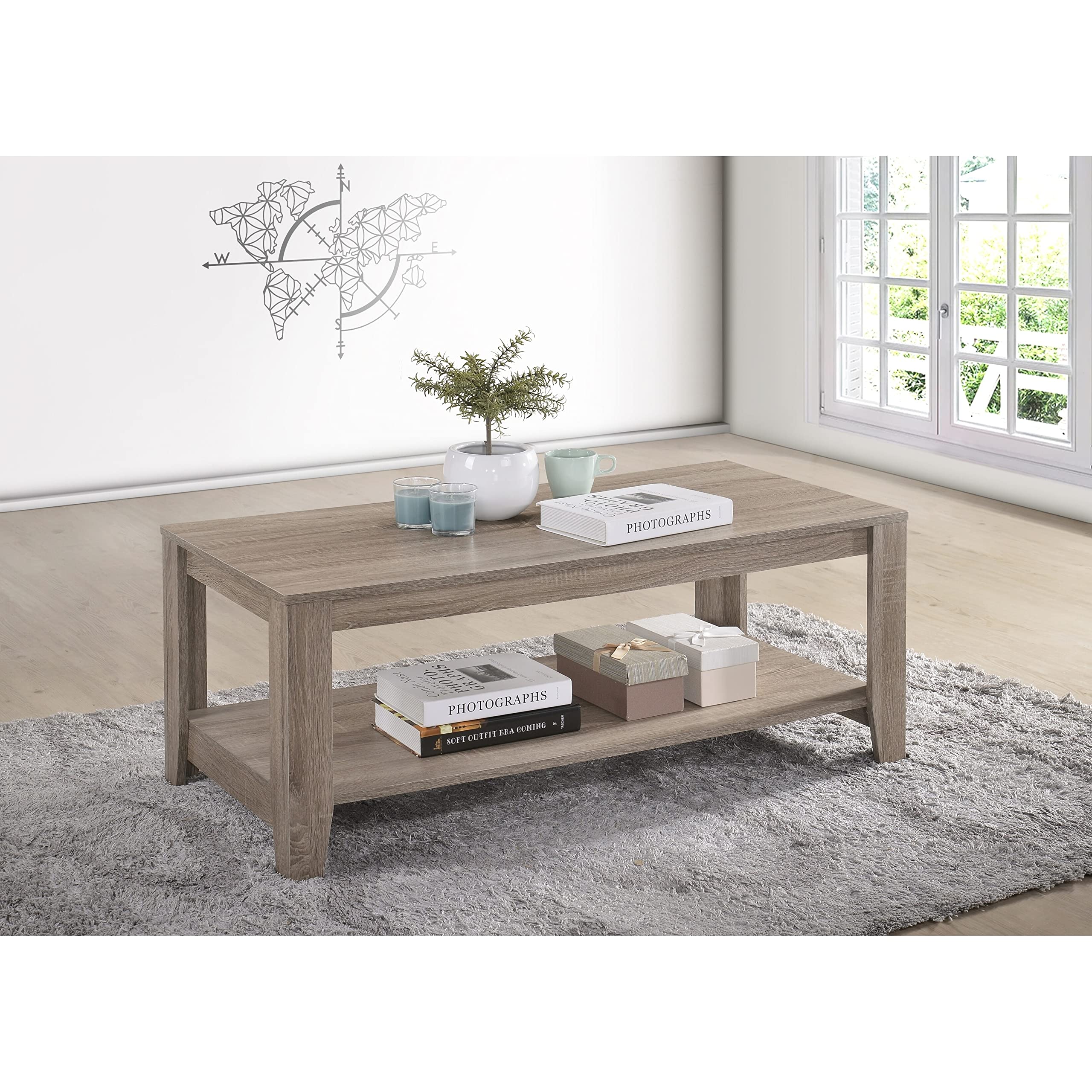 Progressive Furniture Barry Gray Cocktail Table - Modern Design, Versatile Style, Perfect for Living Room Décor