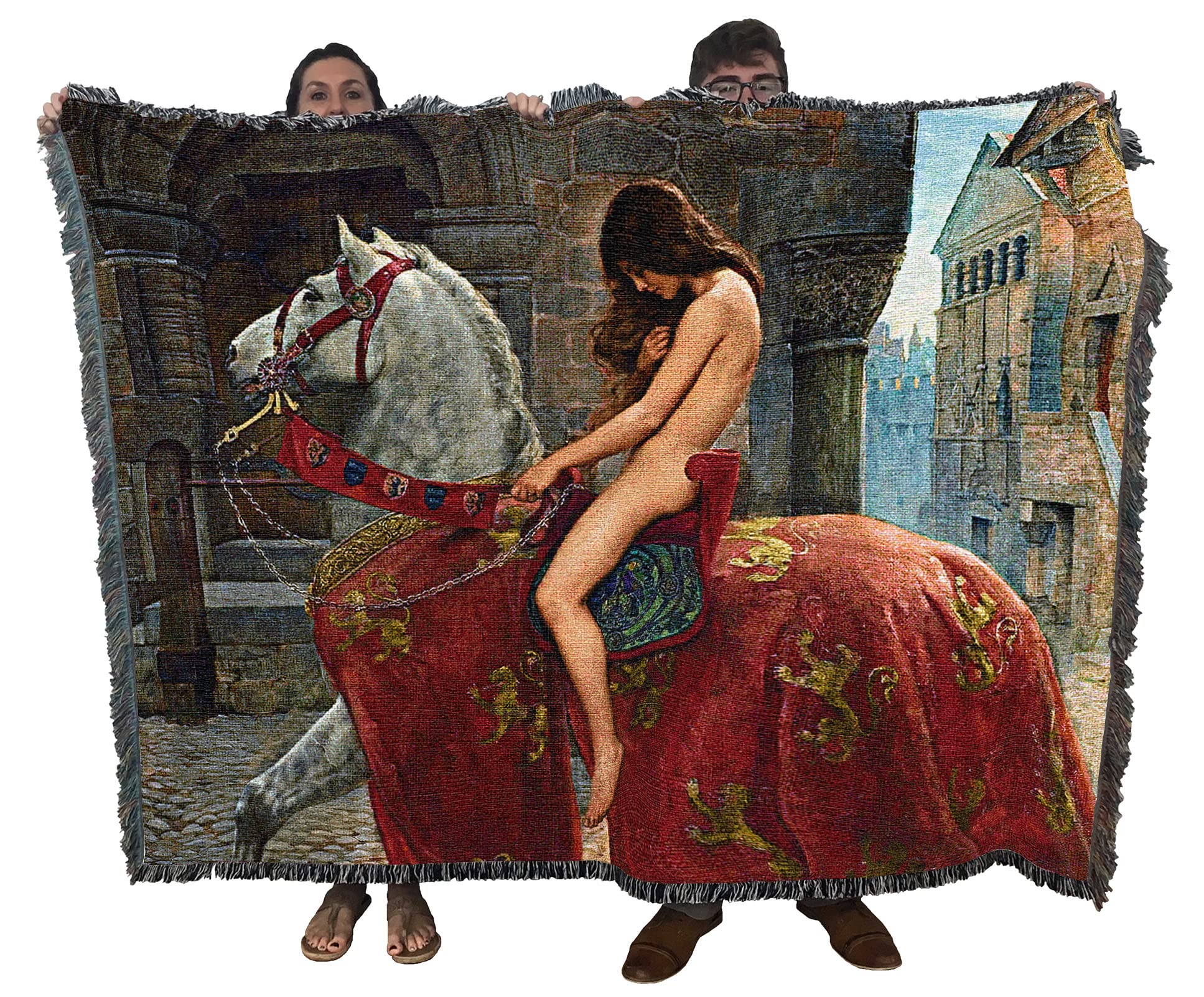 Pure Country Weavers Lady Godiva Blanket By John Collier - Fine Art Gift Tapestry Throw Woven From Cotton - Made In The Usa (72X