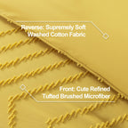 Litanika Mustard Yellow Queen Size Comforter Sets, 3 Pieces Lightweight Chevron Tufted Bedding Comforter Set, Fluffy Down Altern