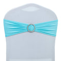 Mds Pack Of 25 Spandex Chair Sashes Bow Sash Elastic Chair Bands Ties With Buckle For Wedding And Events Decoration Spandex Slider Sashes Bow - Aqua Blue