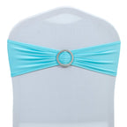Mds Pack Of 25 Spandex Chair Sashes Bow Sash Elastic Chair Bands Ties With Buckle For Wedding And Events Decoration Spandex Slider Sashes Bow - Aqua Blue