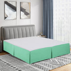 Cathay Home Double Brushed Microfiber Pleated Easy Fit Bed Skirt, Ultra Soft, Fade And Wrinkle Resistant - Sea Foam, Full