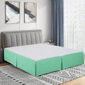 Cathay Home Double Brushed Microfiber Pleated Easy Fit Bed Skirt, Ultra Soft, Fade And Wrinkle Resistant - Sea Foam, King