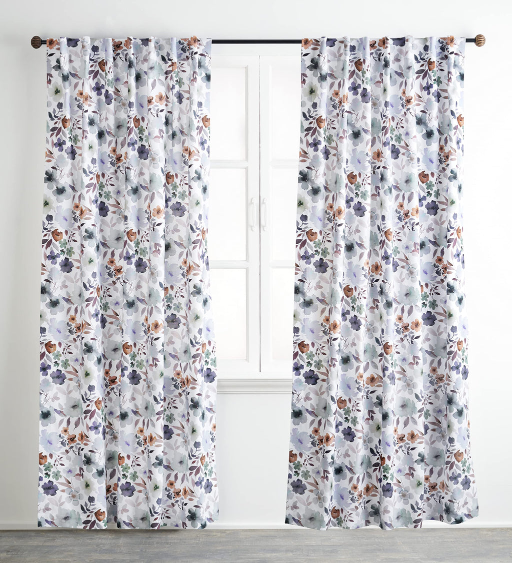 Maison d' Hermine Curtain 100% Cotton 50''x96'' Curtains 2 Panel Easy Hanging with a Rod Pocket & Loop for Kitchen, Bedrooms & O