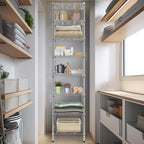 Finnhomy Heavy Duty 8 Tier Wire Shelving, 18X18X78.8 Inches 8 Shelves Storage Rack With Thicken Steel Tube, Pantry Shelves For Storage, Adjustable Metal Shelving Unit, Nsf Certified, Chrome