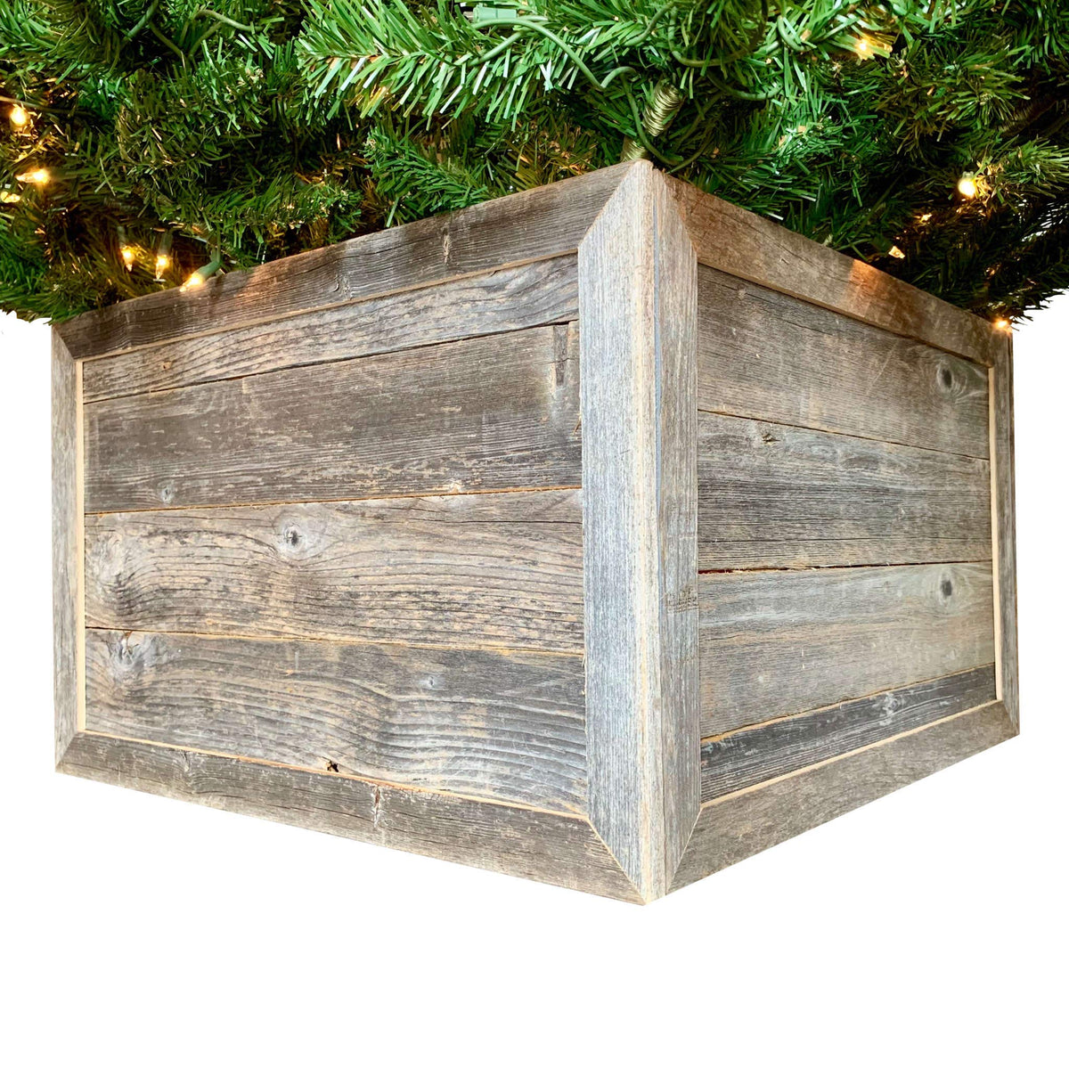 HomeRoots 23' Natural Weathered Gray Plank Christmas Tree Collar