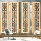 Ambesonne Southwestern Window Curtains Pack of 2, Geometric Vertical Stripes with Ethnic and Tribal Inspirations, Lightweight Se