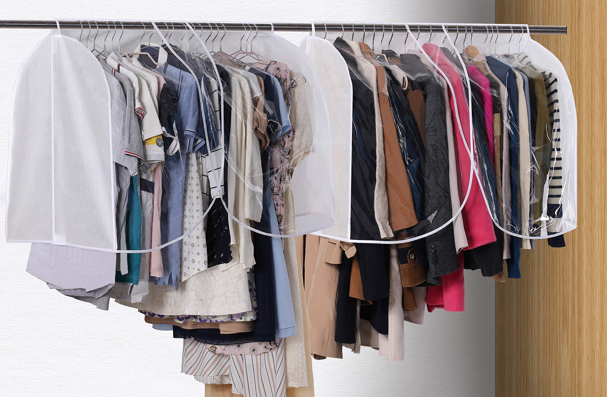 Sleeping Lamb Extra Large Hanging Garment Rack Cover Storage With Clear Pvc Window Dust Shoulder Cover Clothes Dress Suits Coat