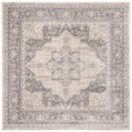 SAFAVIEH Brentwood Collection Area Rug - 12 Square, Cream & Grey, Medallion Distressed Design, Non-Shedding & Easy Care, Ideal 