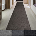 iCustomRug Spartan Weather Warrior Heavy Duty Indoor/Outdoor Utility Textured Runner, Non-Slip Rubber Backing 3 x 18 Charcoal