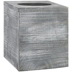 Mygift Graywashed Wood Decorative Tissue Box Holder Cover, Bathroom Facial Tissue Box Cover With Easy Refill Slide-Out Bottom Pa