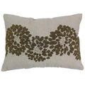 Blazing Needles 18-inch by 13-inch Floral Pattern Beaded Chambrey Throw Pillow