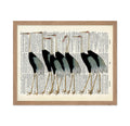 Poster Master Dictionary Art Poster - Retro Flock of Japanese Red Crown Crane Print - Bird Art - Gift for Men, Women, Animal Lov