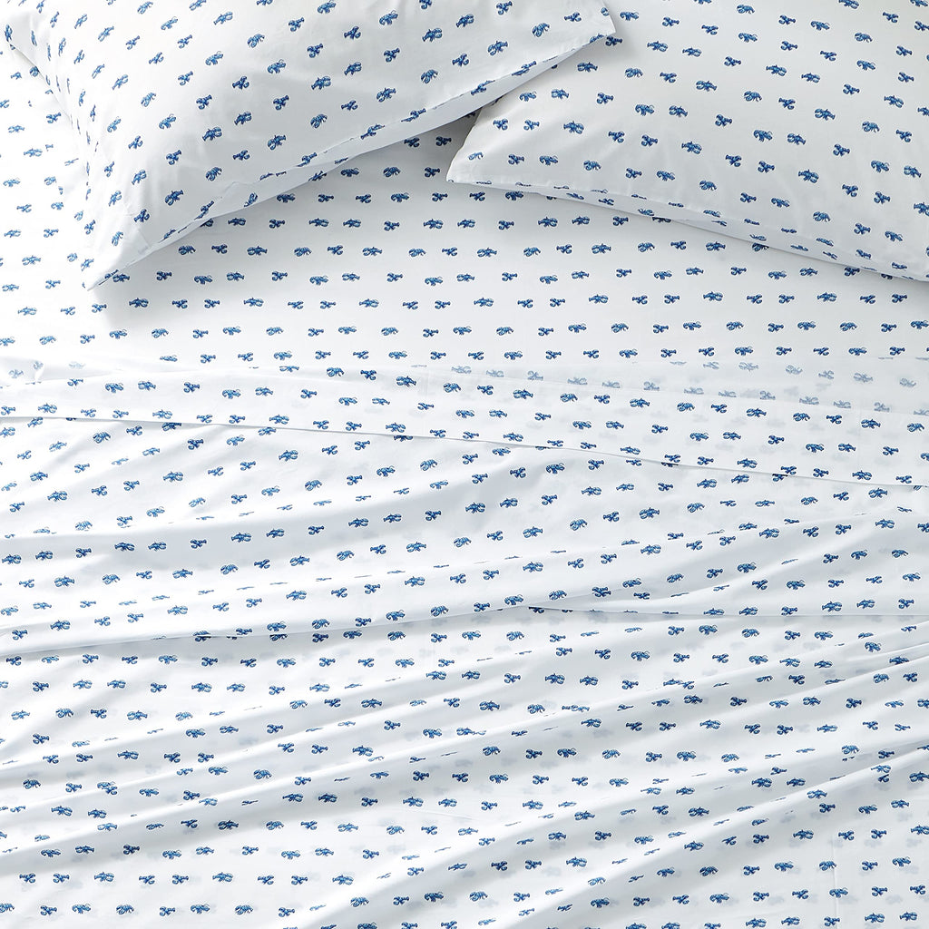 Nautica - Twin Sheets, Cotton Percale Bedding Set, Coastal Home Decor, Dorm Room Essentials (Cloyster Blue, Twin)