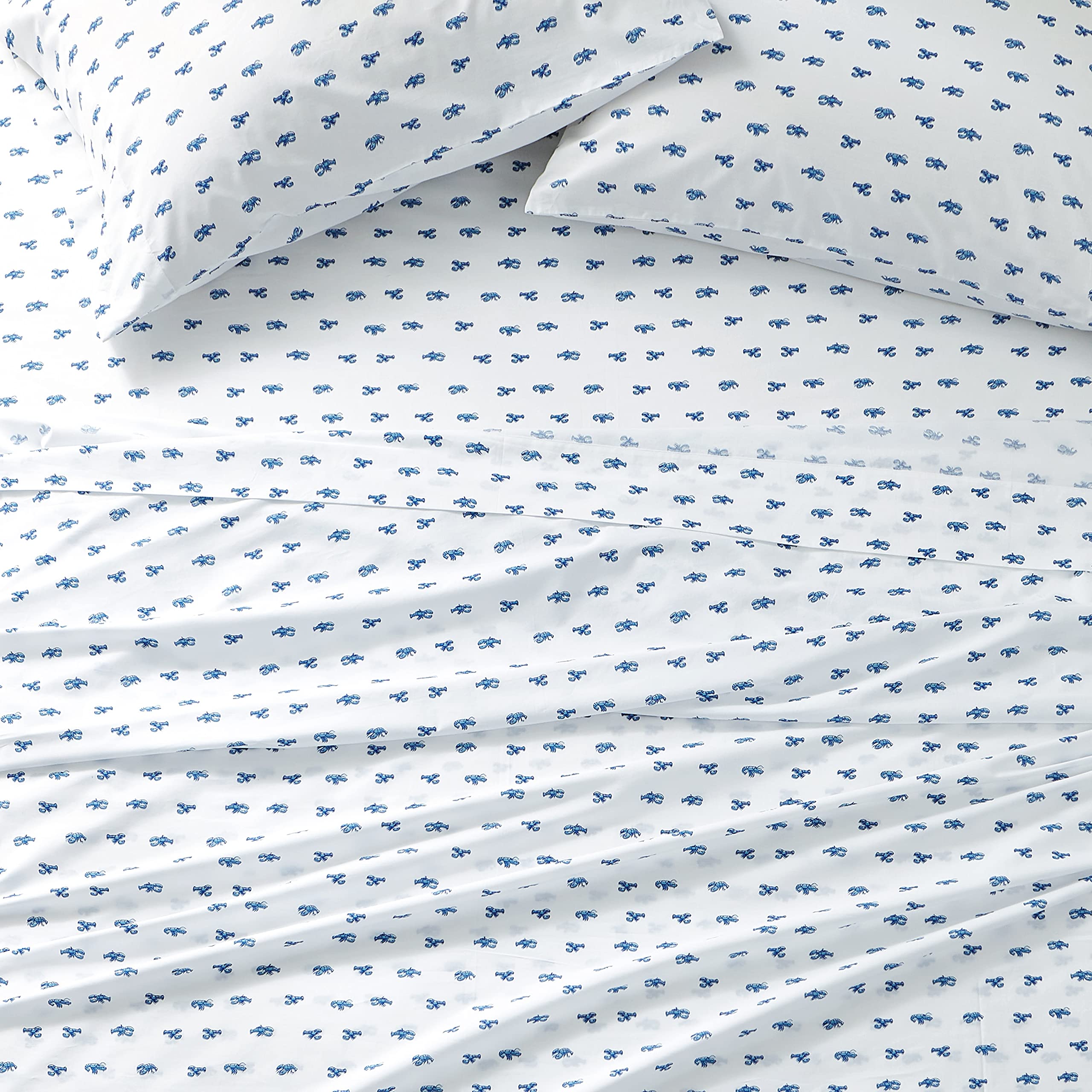 Nautica - Twin Sheets, Cotton Percale Bedding Set, Coastal Home Decor, Dorm Room Essentials (Cloyster Blue, Twin)