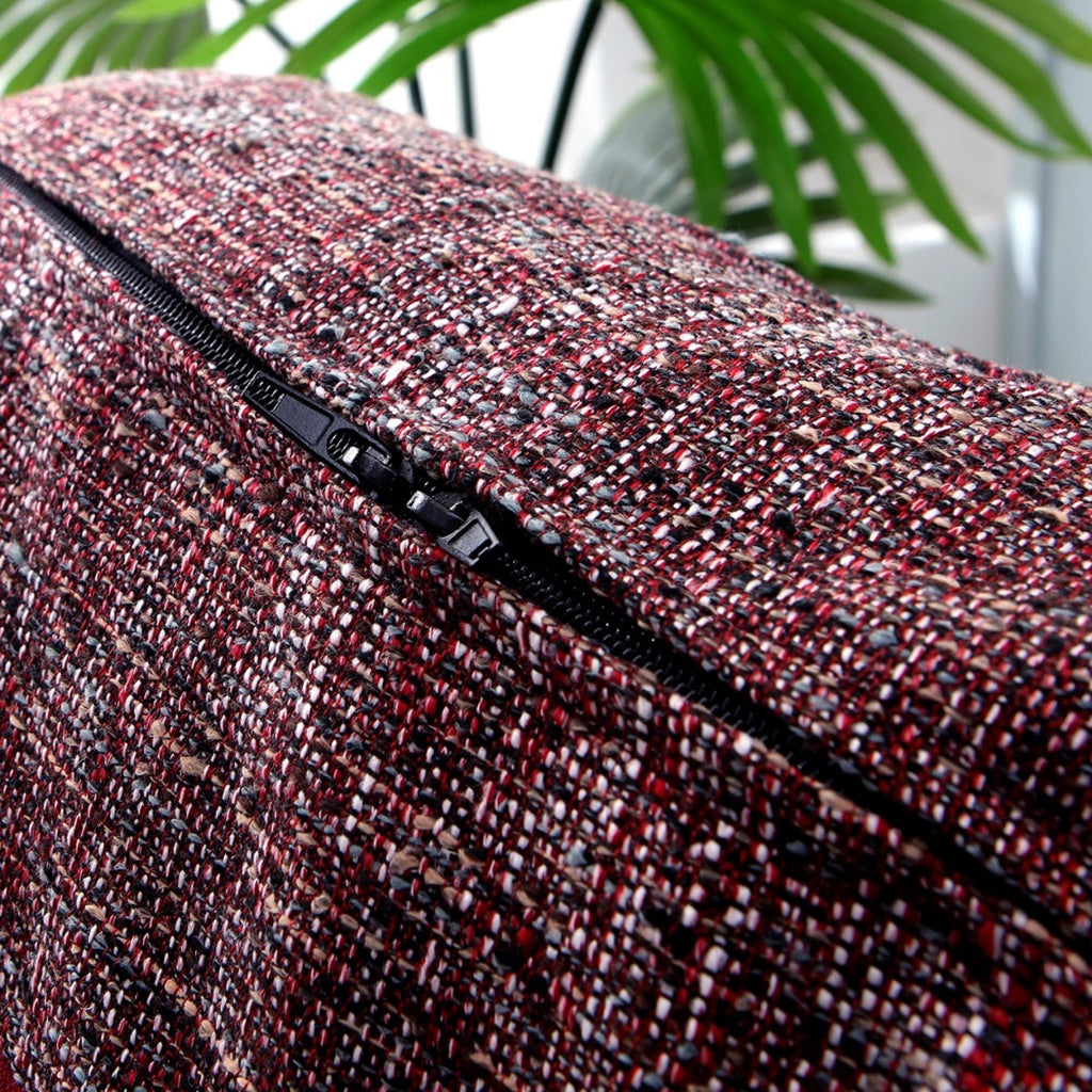 Octorose Full Size 3 Side Zipper Premium Upholstery Basketweave Thick Linen Wine Mixed Futon Cover Slipcover/Sofa Day Bed Couch