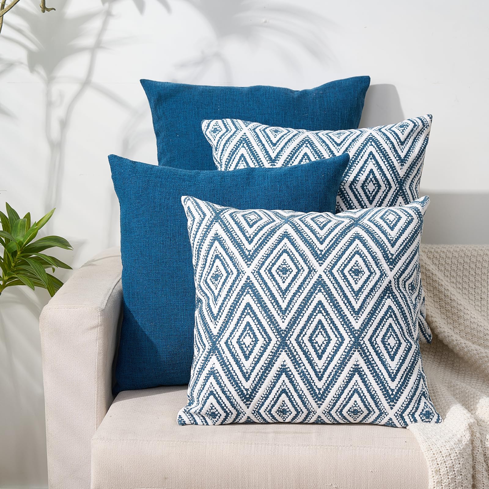 Hpuk Decorative Throw Pillow Covers Set Of 4 Couch Pillows Accent Cushion Cover For Couch Sofa Living Room, 20 'X20 ' Inches,