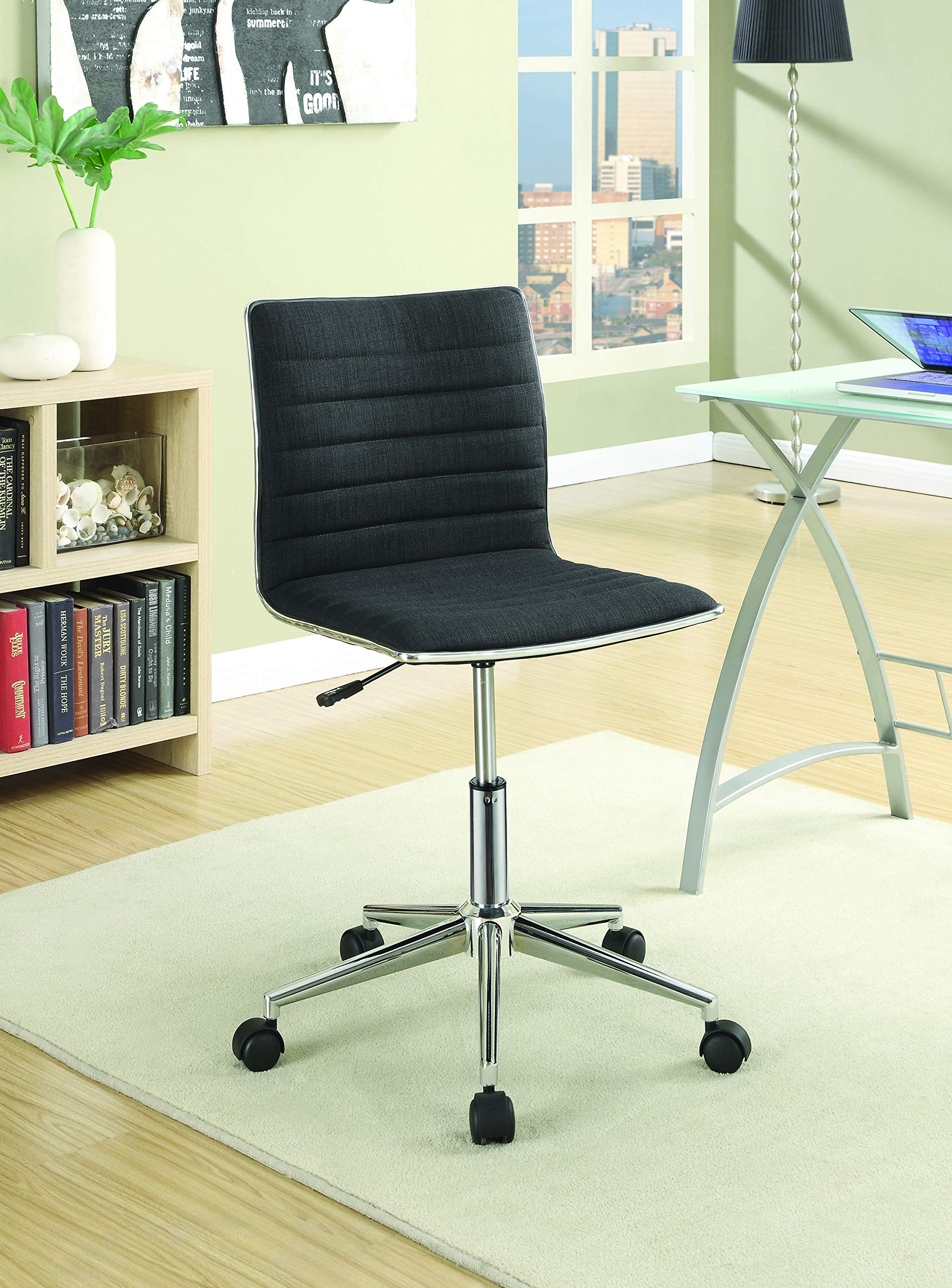 Coaster Furniture Adjustable Height Office Chair Black and Chrome 800725
