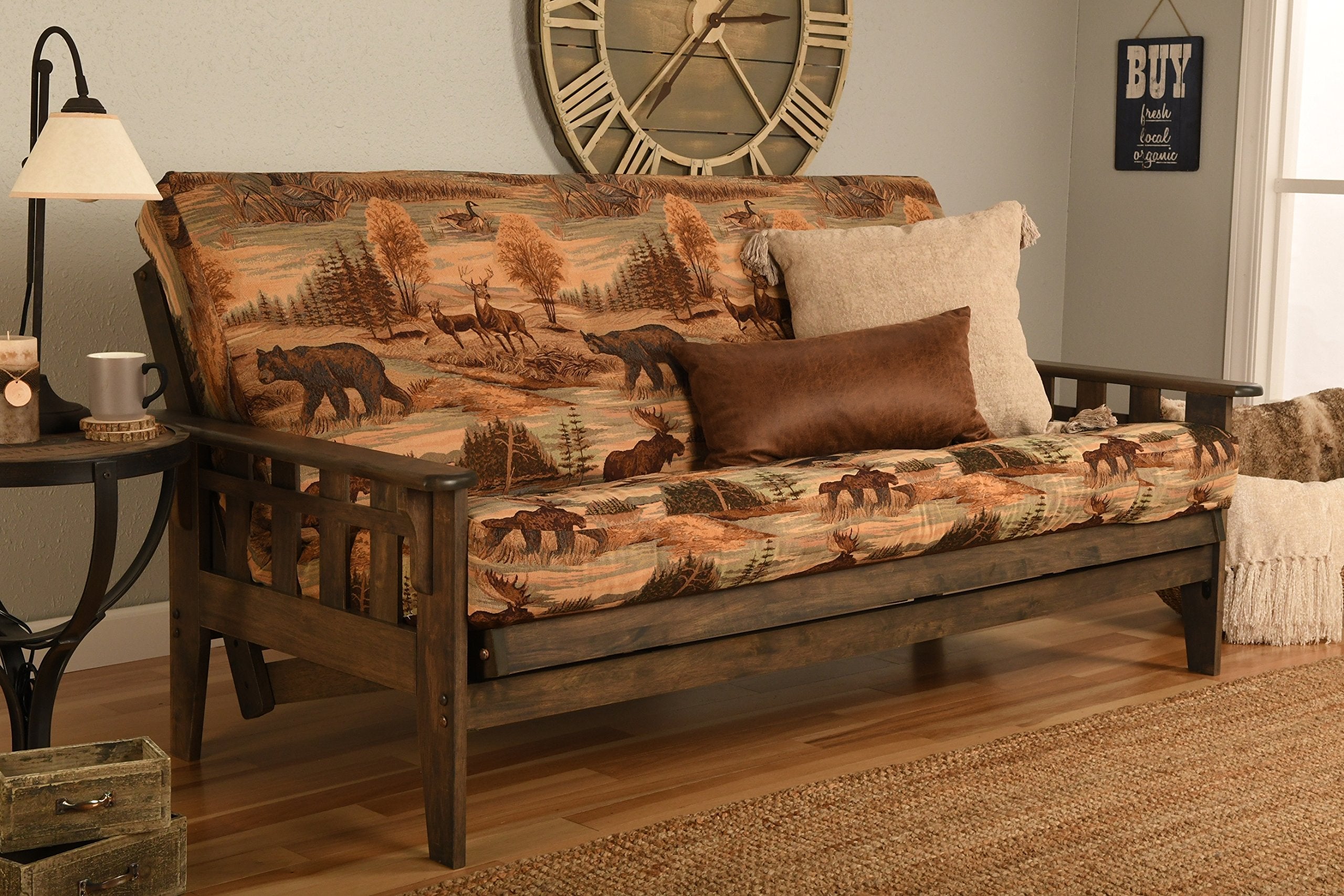 Kodiak Furniture Tucson Full Size Futon Set In Rustic Walnut Finish, Canadian
