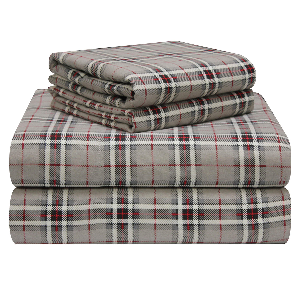 Pointehaven 180 Gsm Luxury 100% Soft Cotton Printed Flannel Sheet Set, Queen, Derby - Warm & Cozy - Pre-Shrunk -Deep Pockets - E
