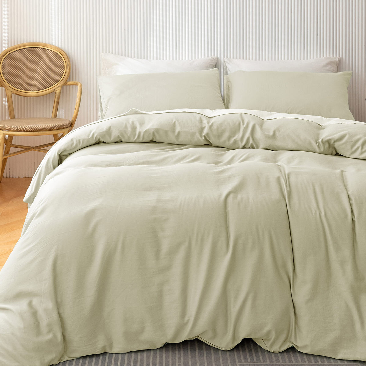 Heimenaogo 600 Tc Egyptian Cotton Duvet Cover California King Ultra Soft And Breathable Bedding Set With Zipper Closure Long Sta