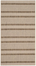 SAFAVIEH Courtyard Collection Accent Rug - 2' x 3'7', Brown & Bone, Stripe Design, Non-Shedding & Easy Care, Indoor/Outdoor & Wa